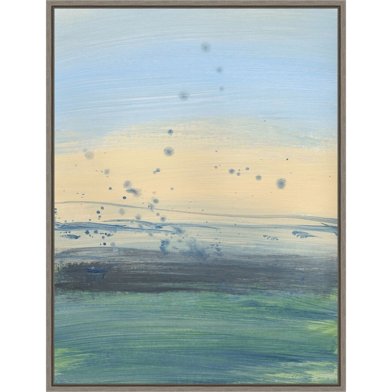 Soul Of The Ocean No. 1 by Bronwyn Baker 18-in. W x 24-in. H. Canvas Wall Art Print Framed in Grey
